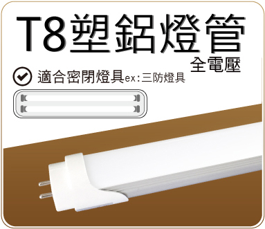 T8 10W/20W塑鋁燈管